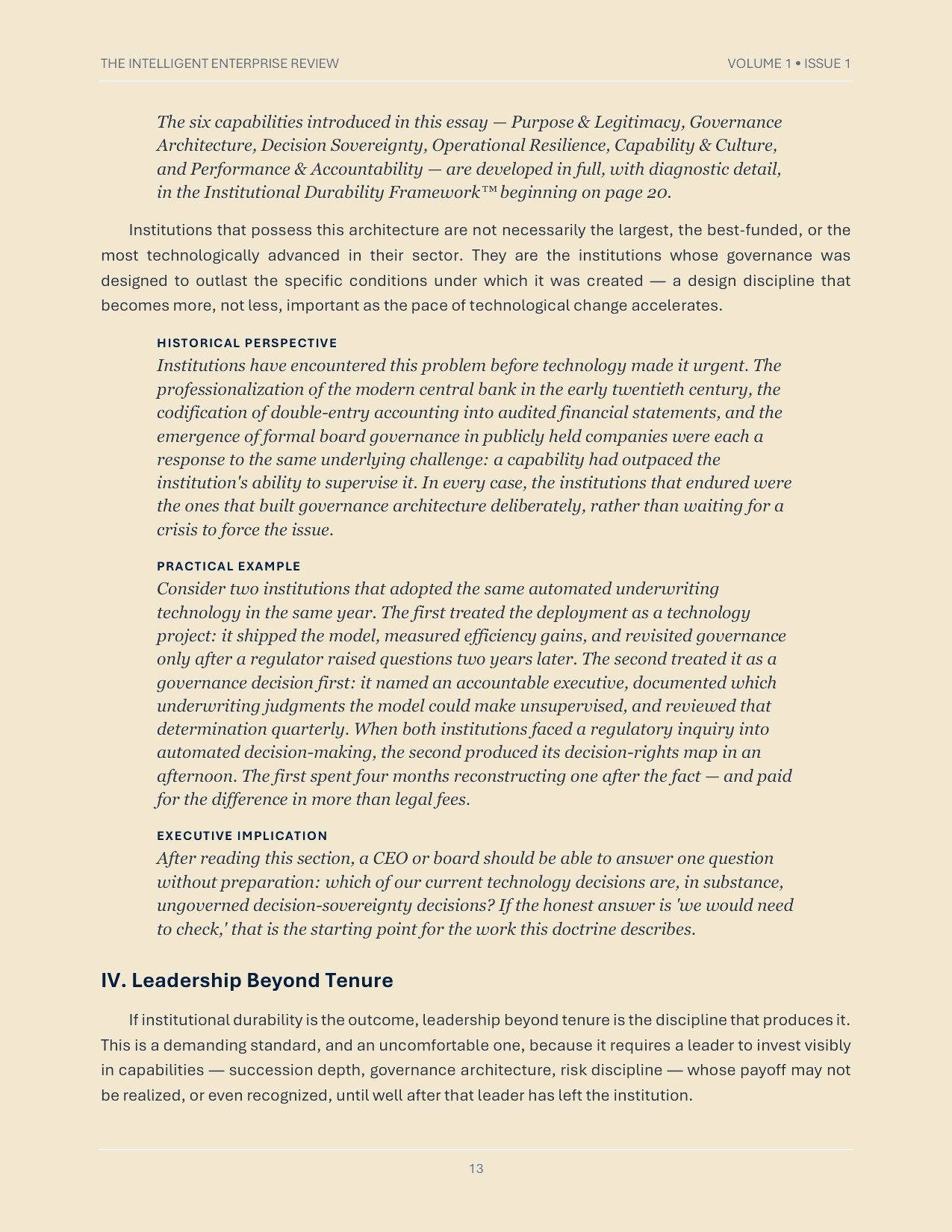 The Institutional Durability Doctrine — page 13