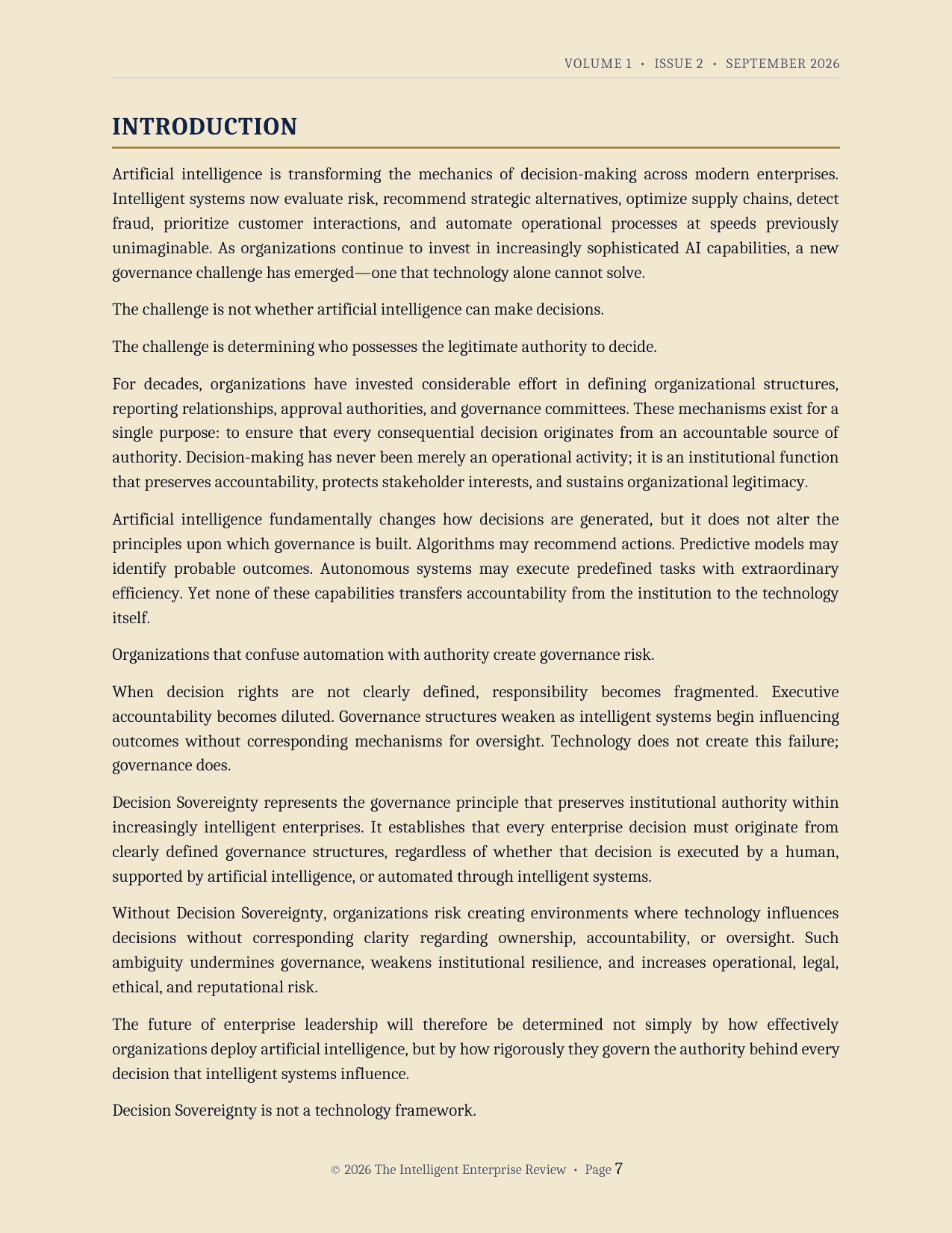 The Decision Sovereignty Imperative — page 7
