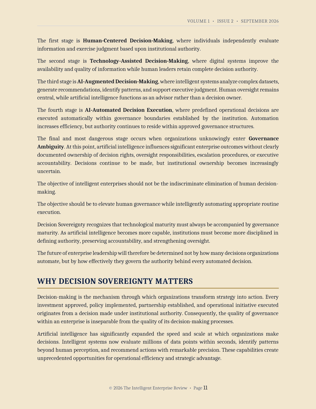 The Decision Sovereignty Imperative — page 11