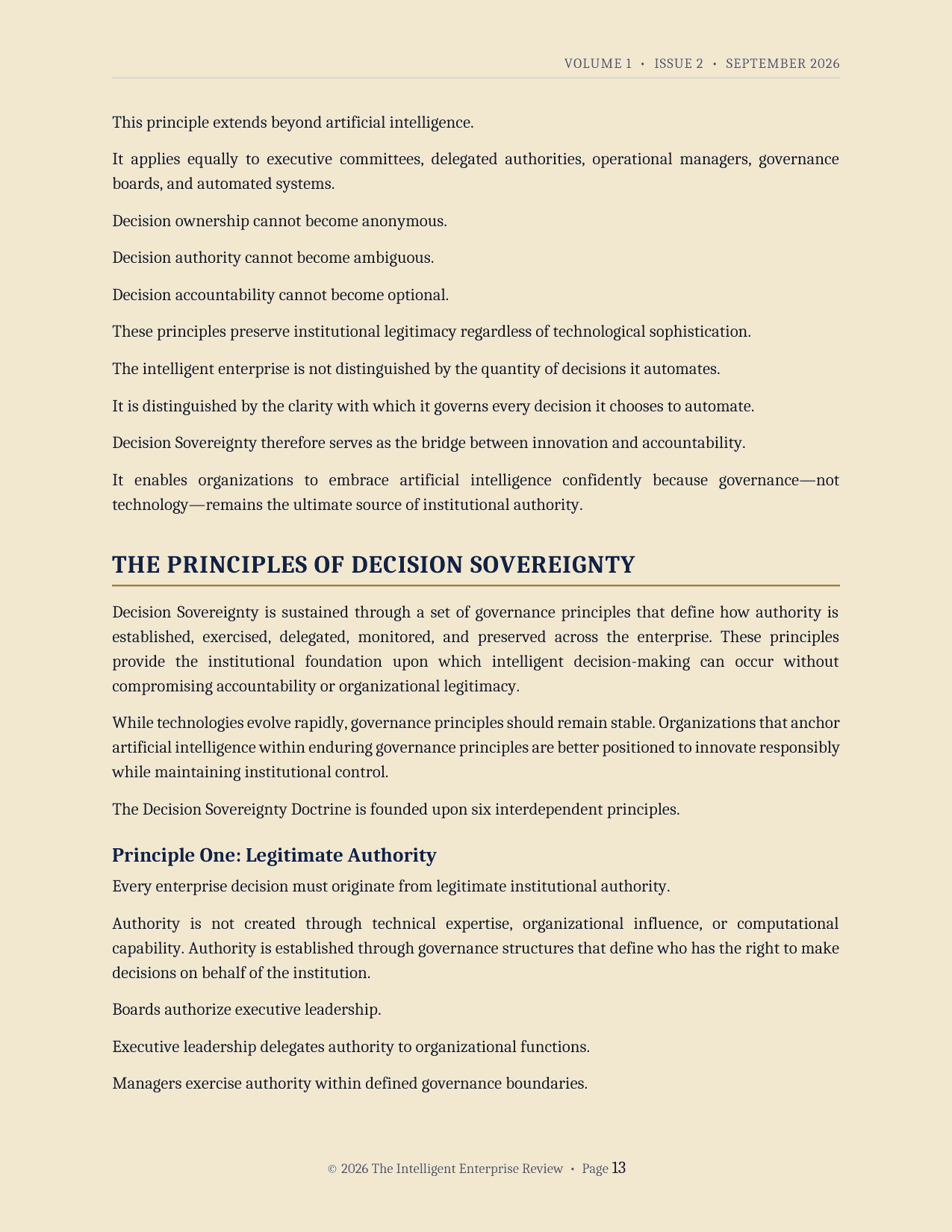 The Decision Sovereignty Imperative — page 13