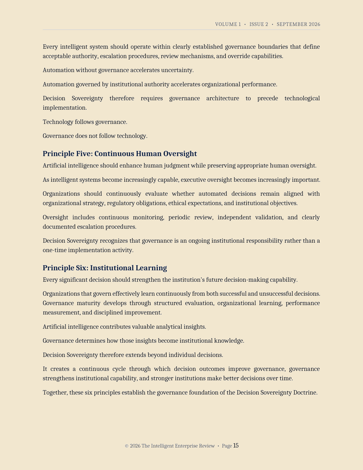 The Decision Sovereignty Imperative — page 15