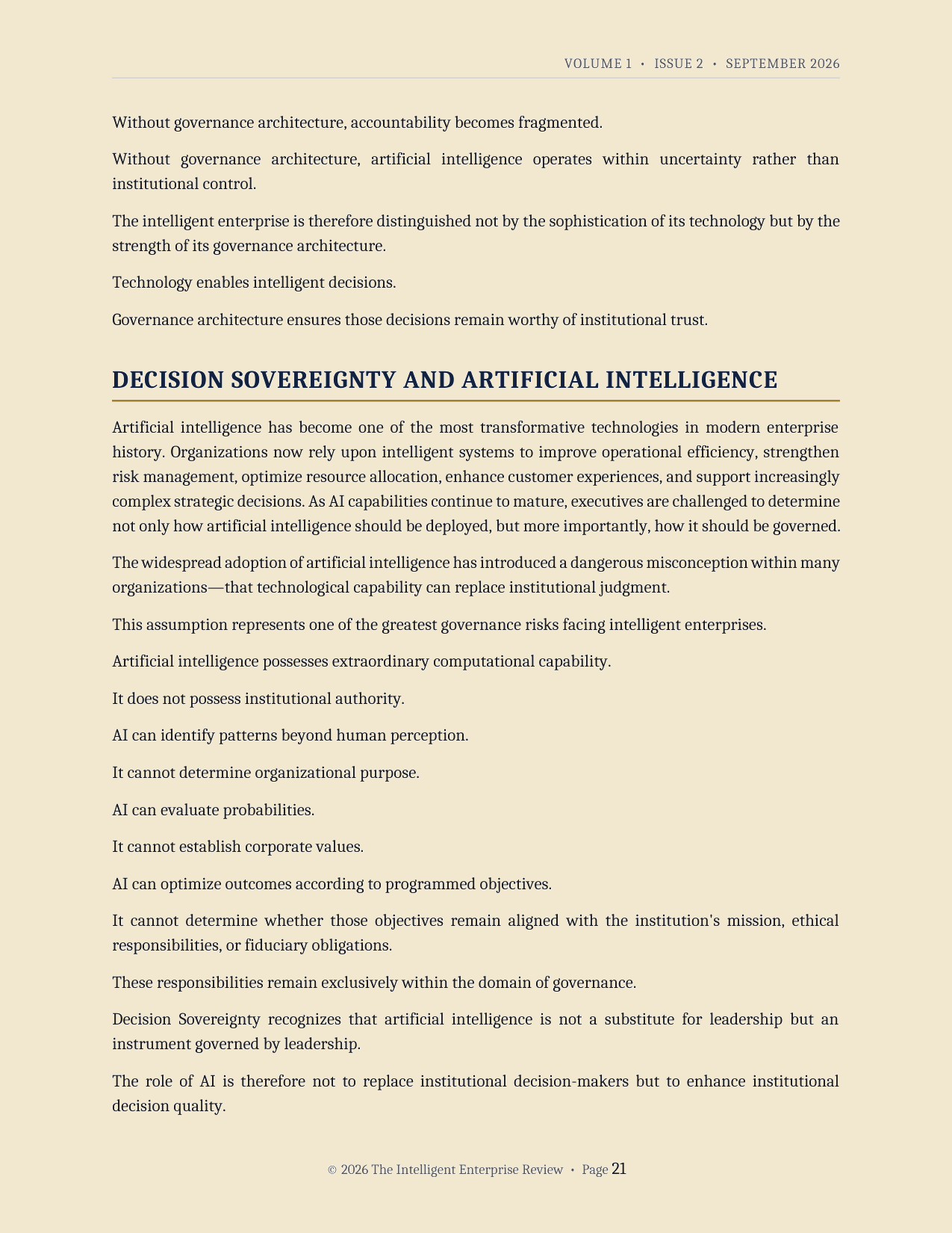 The Decision Sovereignty Imperative — page 21