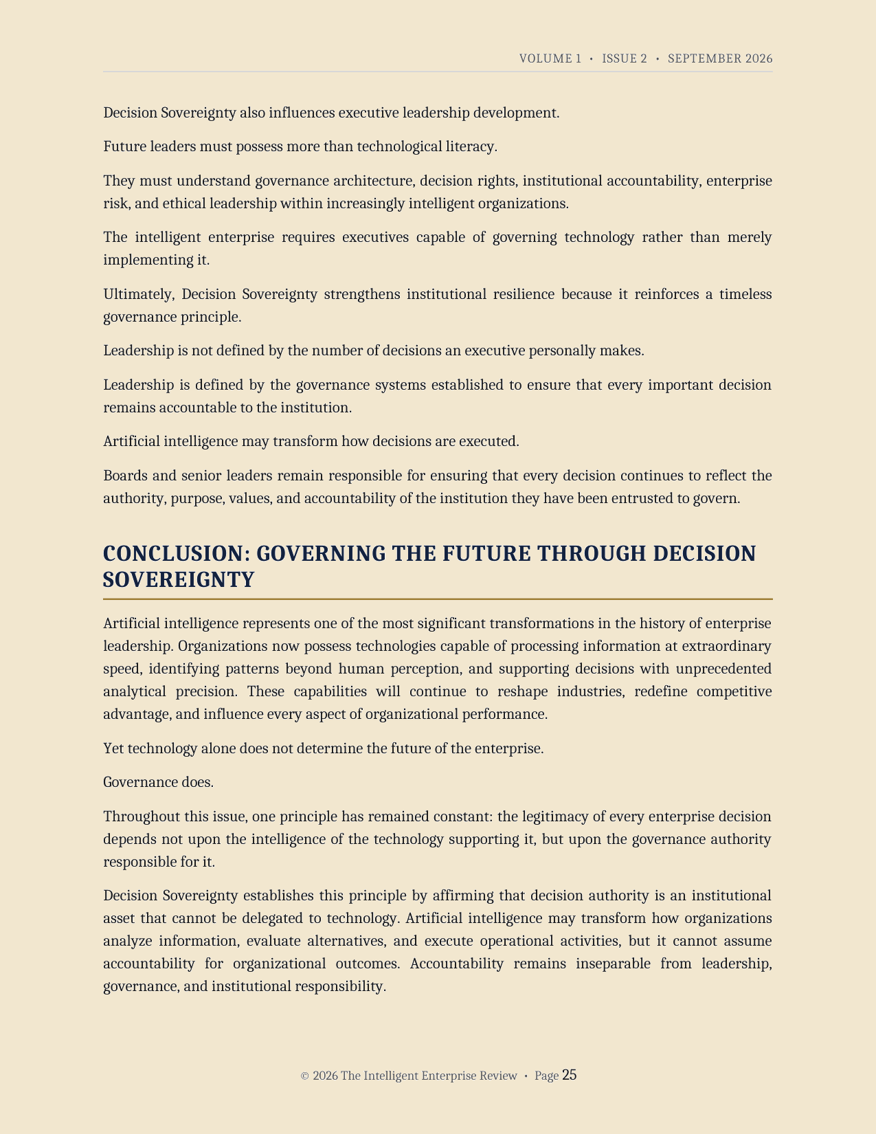 The Decision Sovereignty Imperative — page 25