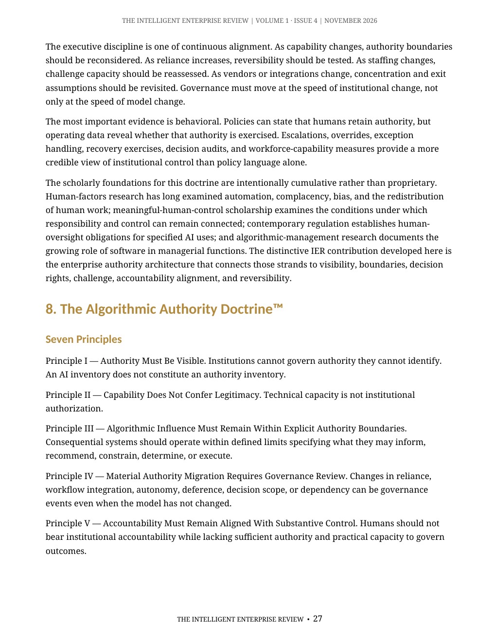 The Algorithmic Authority Imperative — page 27